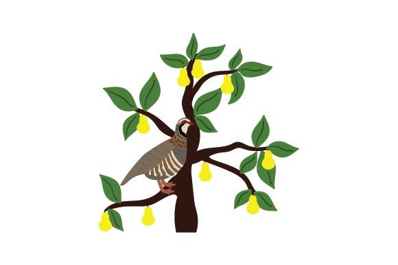 Retro Vintage Partridge in a Pear Tree