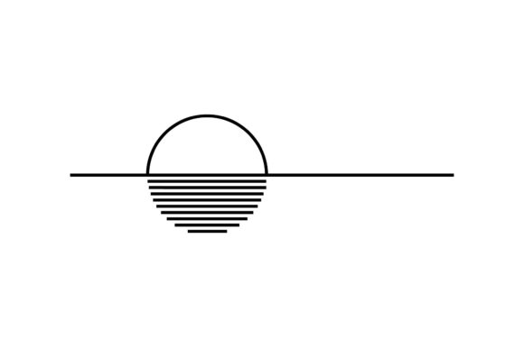 Sunset Line Art Summer Logo or Icon Review